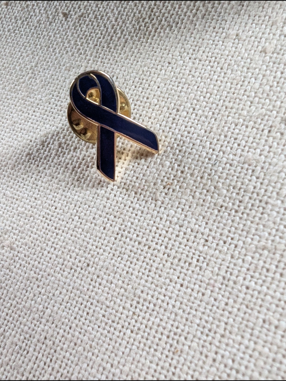 Gold & Navy Ribbon Lapel Pin - Women's Jewelry